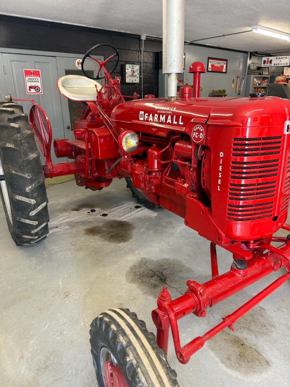 Fully restored red McCormick Farmall Super FC-D diesel tractor